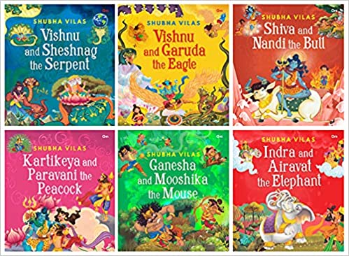 Vehicles of Gods Vishnu Ganesha Indra Shiva and Kartikeya Story Books Pack of 6 - English